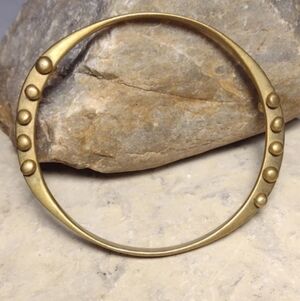 Vintage RARE 1960s ARTHUR KING Organic Modernist Brass Double e Spore Bracelet